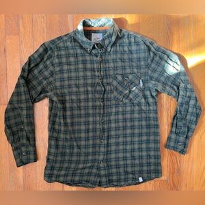 Field and Stream Men's Green Plaid Button-Down Flannel Shirt